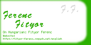 ferenc fityor business card